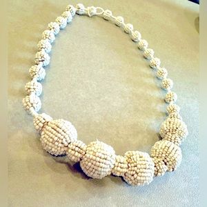 Beaded cream chunky necklace